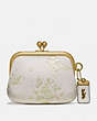 COACH®,DISNEY X COACH KISSLOCK FRAME POUCH WITH DISNEY MOTIF,Smooth Leather,Brass/Chalk,Front View