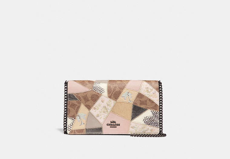 Callie Foldover Chain Clutch With Signature Patchwork