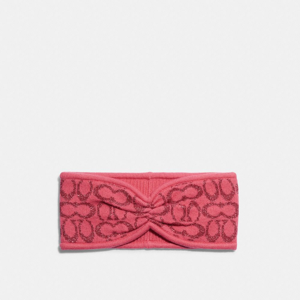 COACH®,SIGNATURE KNIT HEADBAND,Watermelon,Front View