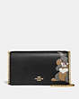 COACH®,DISNEY X COACH CALLIE FOLDOVER CHAIN CLUTCH WITH THUMPER,Leather,Mini,Gold/Black,Front View