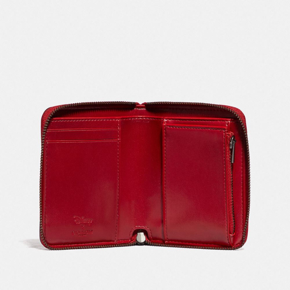COACH®,Disney X Coach Small Zip Around Wallet With Disney Motif,,Inside View,Top View