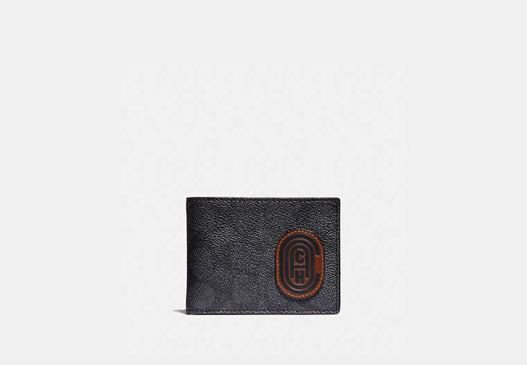 Slim Billfold Wallet In Signature Canvas With Coach Patch