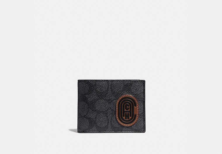 Slim Billfold Wallet In Signature Canvas With Coach Patch image number 0