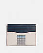 COACH®,CARD CASE WITH COACH PRINT,Leather,Chalk,Front View