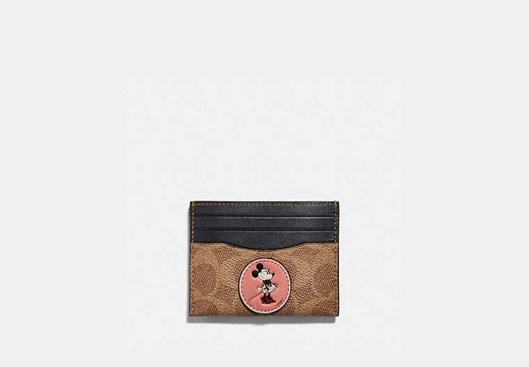 Disney X Coach Card Case In Signature Canvas With Patches