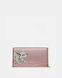 COACH®,DISNEY X COACH CALLIE FOLDOVER CHAIN CLUTCH WITH DALMATIAN,Leather,Mini,Gold/Blossom,Front View