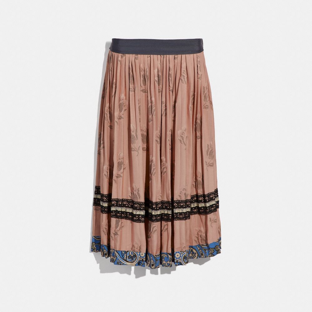 Tulip Print Pleated Skirt