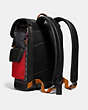 COACH®,RIVINGTON BACKPACK IN SIGNATURE CANVAS WITH COACH PATCH,Coated Canvas,X-Large,Black Copper/Charcoal,Angle View