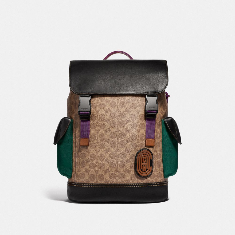 COACH Rivington Backpack In Signature Canvas With Coach Patch