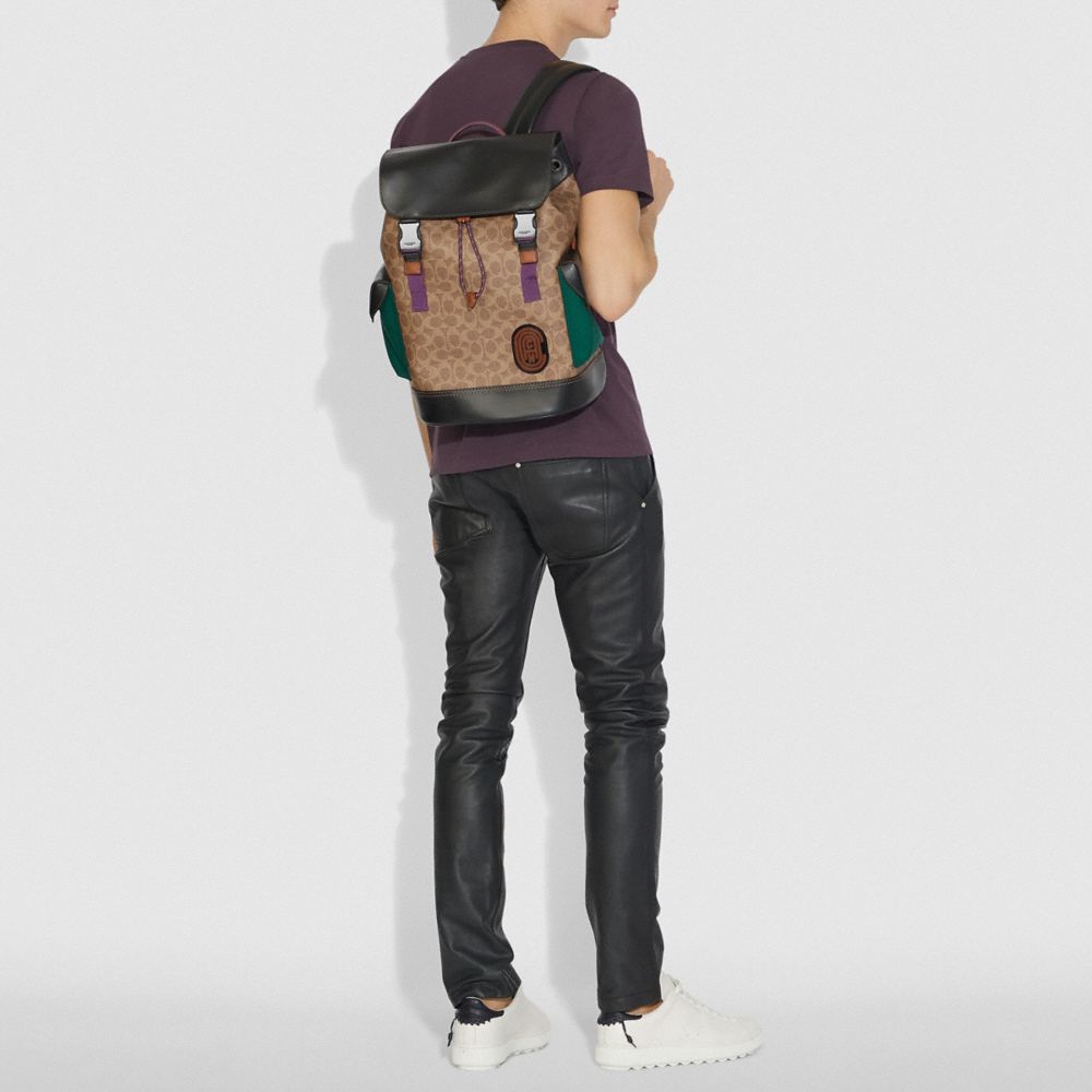 Rivington Backpack In Colorblock Signature Canvas With Coach Patch Cha –  MUMUBRANDEDBAG