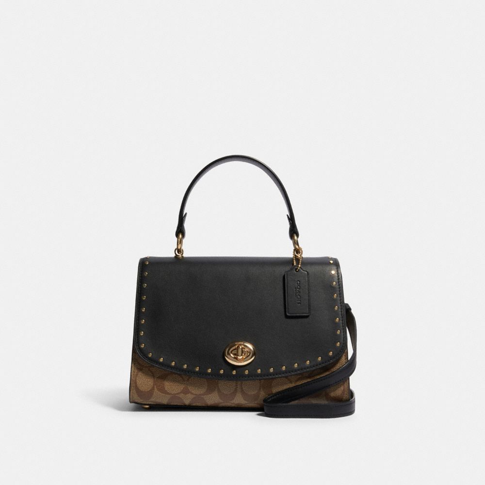 COACH Outlet Tilly Top Handle In Signature Canvas With Rivets