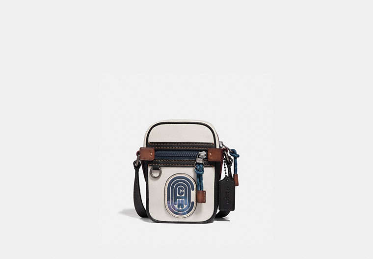 COACH®,DYLAN 10 WITH COACH PATCH,Leather,Mini,Black Copper/Chalk/Black,Front View