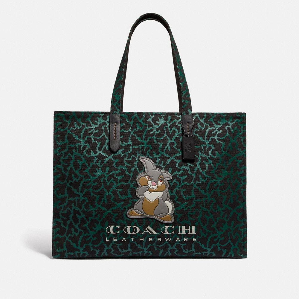 Disney X Coach Thumper Tote 42 With Graphic Animal Print COACH