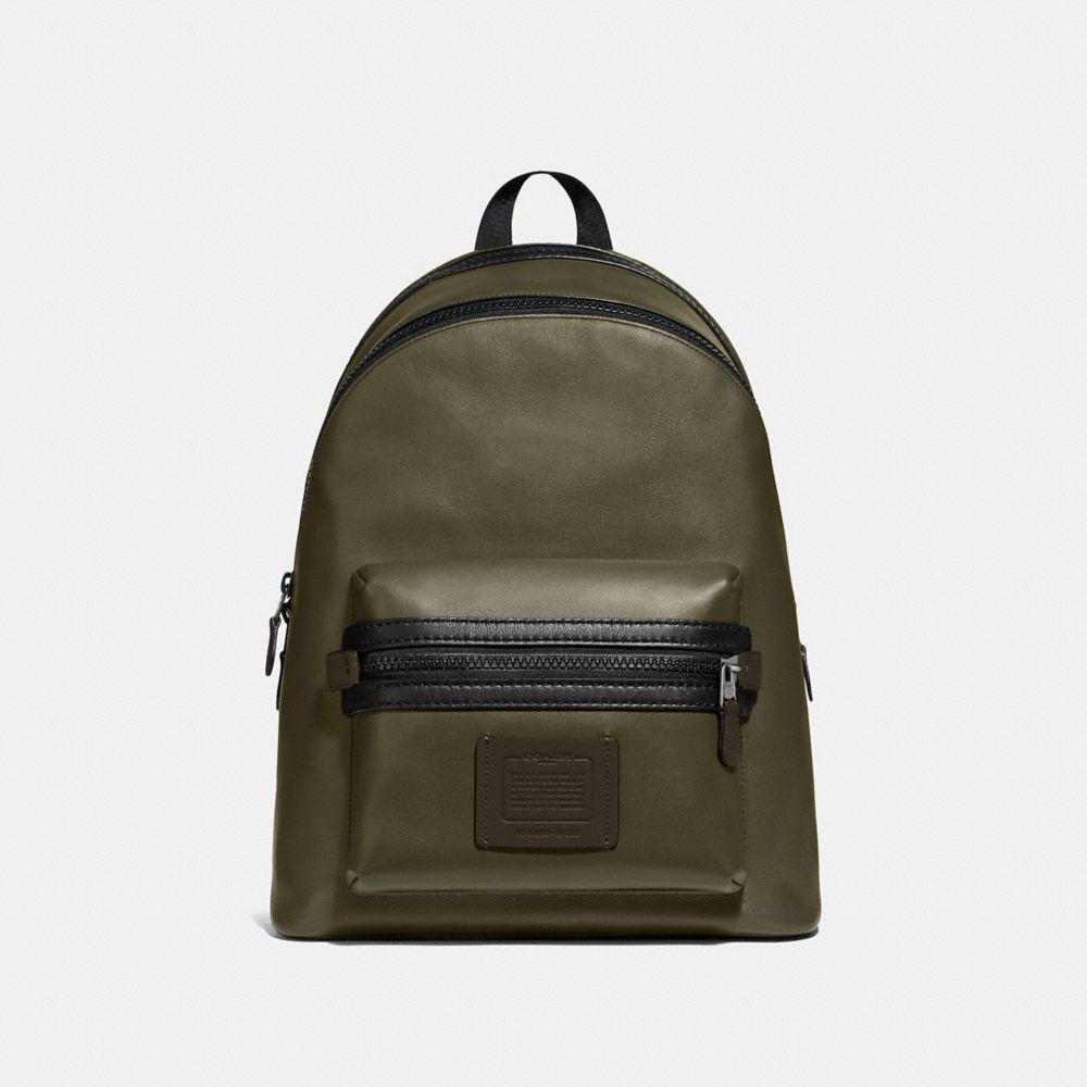 COACH®,ACADEMY BACKPACK IN COLORBLOCK,Leather,Large,Black Copper Finish/Light Olive,Front View