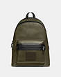 COACH®,ACADEMY BACKPACK IN COLORBLOCK,Leather,Large,Black Copper Finish/Light Olive,Front View