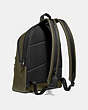 COACH®,ACADEMY BACKPACK IN COLORBLOCK,Leather,Large,Black Copper Finish/Light Olive,Angle View