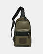 COACH®,ACADEMY PACK IN COLORBLOCK,Leather,Medium,Black Copper Finish/Light Olive,Front View