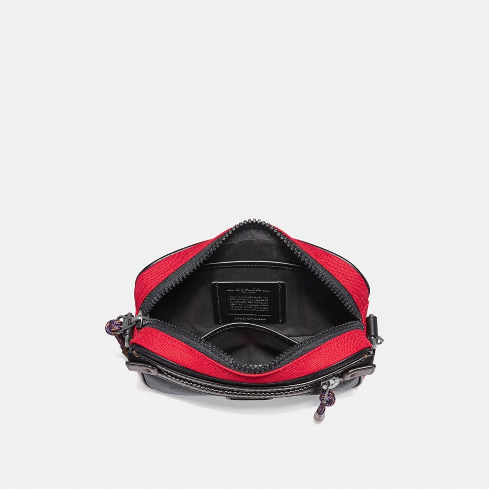 COACH®,Academy Crossbody In Signature Canvas With Coach Patch,,Inside View,Top View
