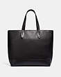 COACH®,ACADEMY TOTE,Leather,X-Large,Black Copper/Black,Back View