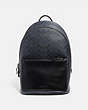 COACH®,METROPOLITAN SOFT BACKPACK IN SIGNATURE CANVAS,Coated Canvas,X-Large,Gunmetal/Midnight Navy,Front View