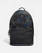 COACH®,METROPOLITAN SOFT BACKPACK WITH CAMO PRINT,Leather,Black Copper Finish/Blue Wild Beast,Front View