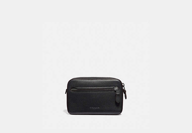 COACH®,METROPOLITAN SOFT BELT BAG,Leather,Mini,Black Antique Nickel/Black,Front View