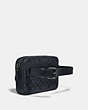 COACH®,METROPOLITAN SOFT BELT BAG IN SIGNATURE CANVAS,Coated Canvas,Mini,Black Antique Nickel/Midnight Navy,Angle View