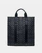 COACH®,METROPOLITAN SOFT VERTICAL TOTE IN SIGNATURE CANVAS,Coated Canvas,Large,Black Antique Nickel/Midnight Navy,Front View