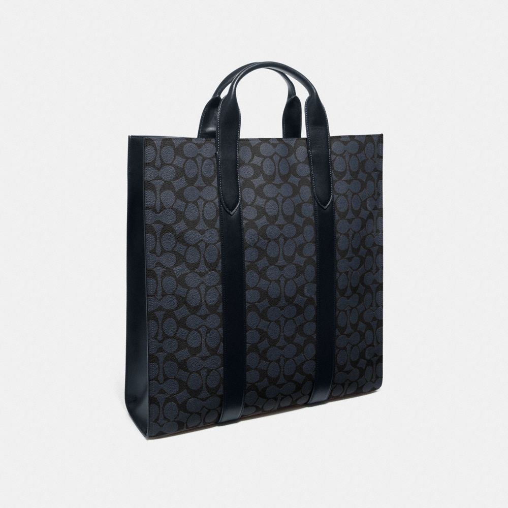 COACH®,Metropolitan Soft Vertical Tote In Signature Canvas,,Angle View