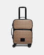 COACH®,ACADEMY TRAVEL WHEELED CARRY ON IN SIGNATURE CANVAS,Coated Canvas,X-Large,Black/Khaki/Black Copper,Front View