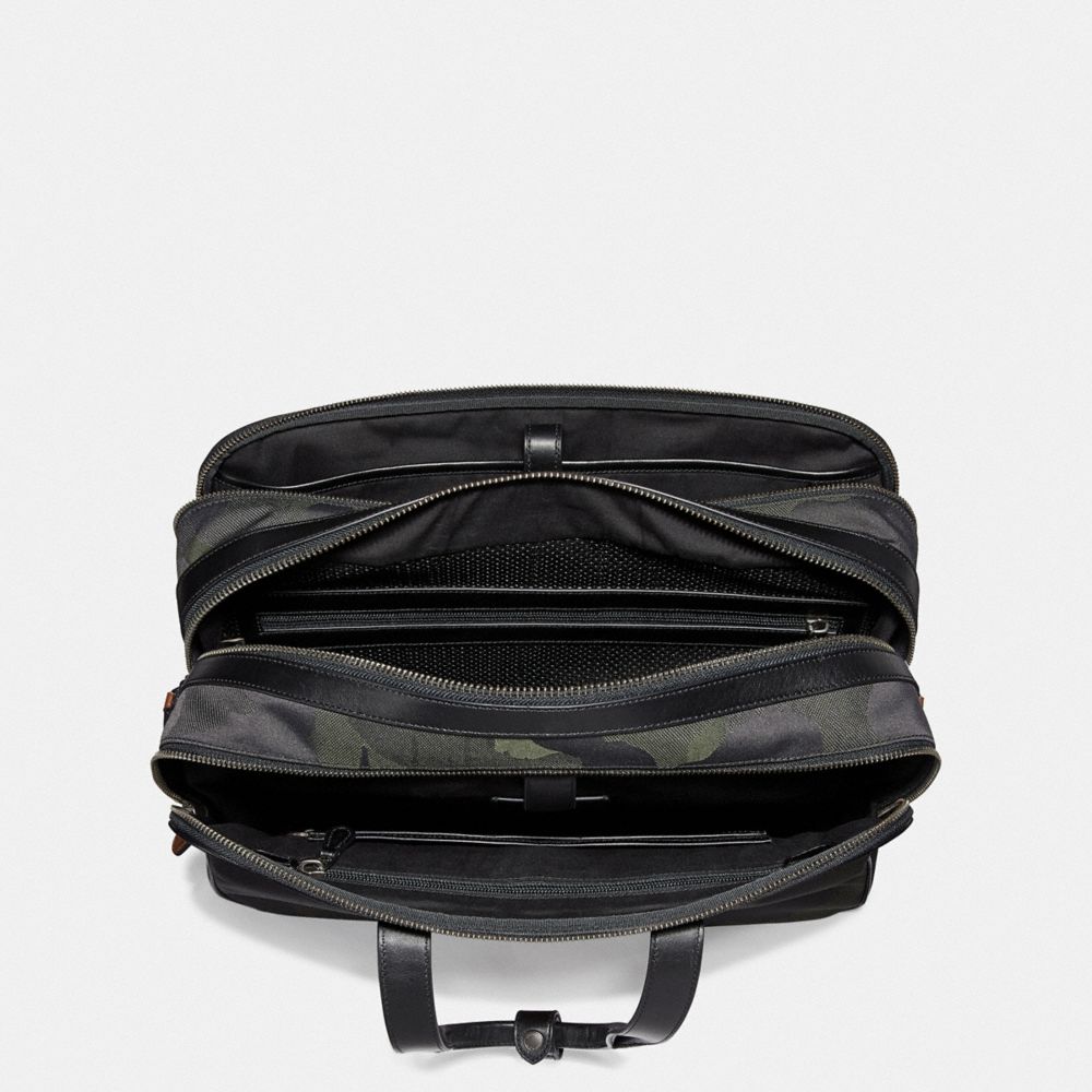 COACH®,ACADEMY TRAVEL DUFFLE WITH CAMO PRINT,Mixed Material,Military Wild Beast/Black Copper,Inside View,Top View