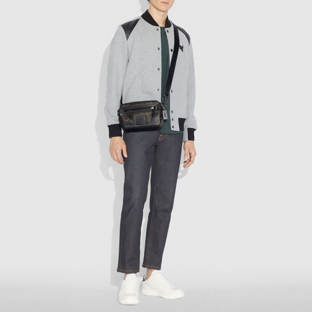 COACH®,Academy Crossbody In Signature Canvas With Camo Print,,Detail View