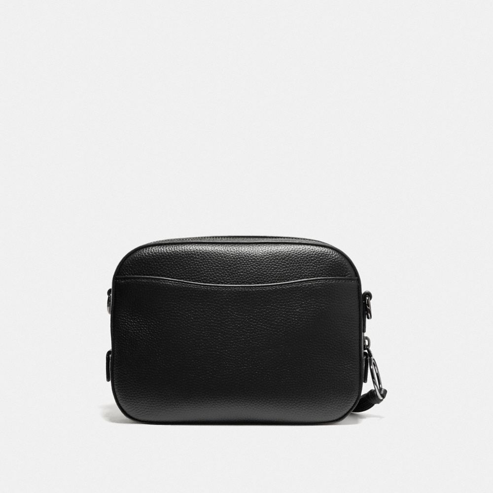 COACH®,CAMERA BAG WITH REXY AND CARRIAGE,Leather,Small,Gunmetal/Black,Back View