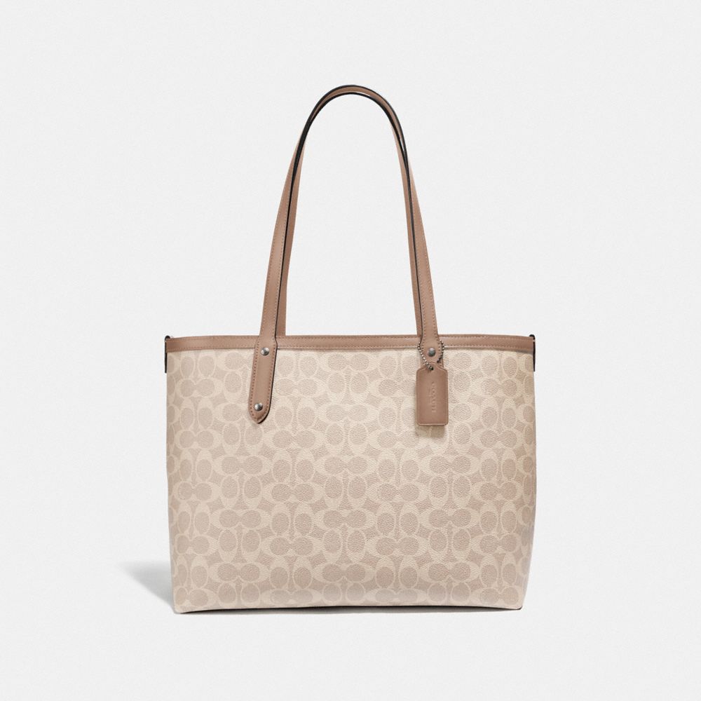 Coach zip top online tote