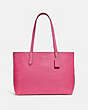COACH®,CENTRAL TOTE WITH ZIP,Pebbled Leather,X-Large,Brass/Confetti Pink,Front View