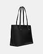 COACH®,CENTRAL TOTE WITH ZIP,Pebbled Leather,X-Large,Gold/Black,Angle View