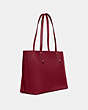 COACH®,CENTRAL TOTE WITH ZIP,Pebbled Leather,X-Large,Gold/Deep Red,Angle View