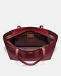 COACH®,CENTRAL TOTE WITH ZIP,Pebbled Leather,X-Large,Gold/Deep Red,Inside View,Top View