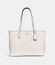 COACH®,CENTRAL TOTE WITH ZIP,Pebbled Leather,Large,Gold/Chalk,Front View