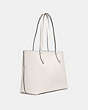 COACH®,CENTRAL TOTE WITH ZIP,Pebbled Leather,Large,Gold/Chalk,Angle View