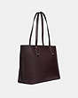COACH®,CENTRAL TOTE WITH ZIP,Pebbled Leather,X-Large,Gold/Oxblood,Angle View