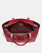 COACH®,CENTRAL TOTE WITH ZIP,Pebbled Leather,X-Large,Gunmetal/Red Apple,Inside View,Top View