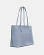 COACH®,CENTRAL TOTE WITH ZIP,Pebbled Leather,X-Large,Silver/Mist,Angle View