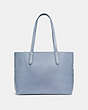 COACH®,CENTRAL TOTE WITH ZIP,Pebbled Leather,X-Large,Silver/Mist,Back View