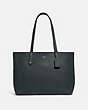 COACH®,CENTRAL TOTE WITH ZIP,Pebbled Leather,X-Large,Pewter/Pine Green,Front View