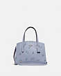 COACH®,CHARLIE CARRYALL 28 WITH MEADOW PRAIRIE PRINT,Leather,Medium,Silver/Mist,Front View