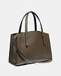 COACH®,CHARLIE CARRYALL 28 WITH SCATTERED RIVETS,Leather,Brass/Moss,Angle View