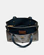 COACH®,CHARLIE CARRYALL 28 WITH SCATTERED RIVETS,Leather,Brass/Moss,Inside View,Top View
