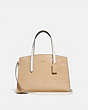 COACH®,CHARLIE CARRYALL,Leather,Large,Gold/Beige,Front View