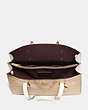 COACH®,CHARLIE CARRYALL,Leather,Large,Gold/Beige,Inside View,Top View